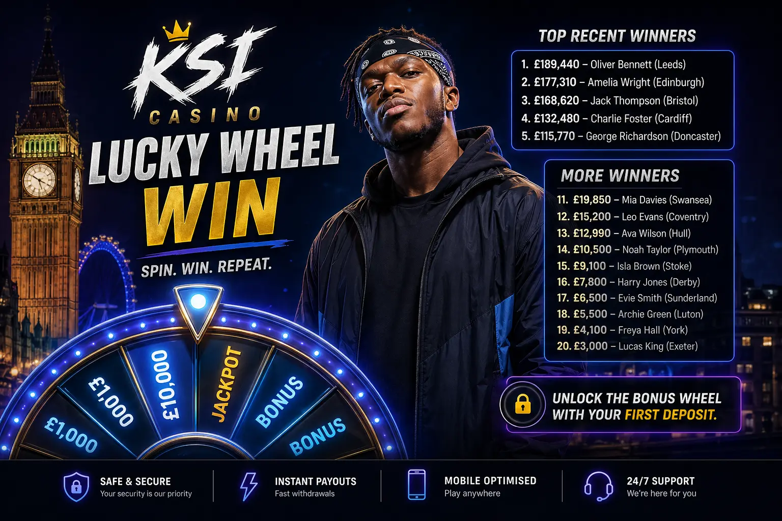 KSI Lucky Wheel promotion